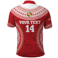 Custom Tonga Mate Maa Polo Shirt Go Champions Tongan Ngatu - Red LT14 - Polynesian Pride