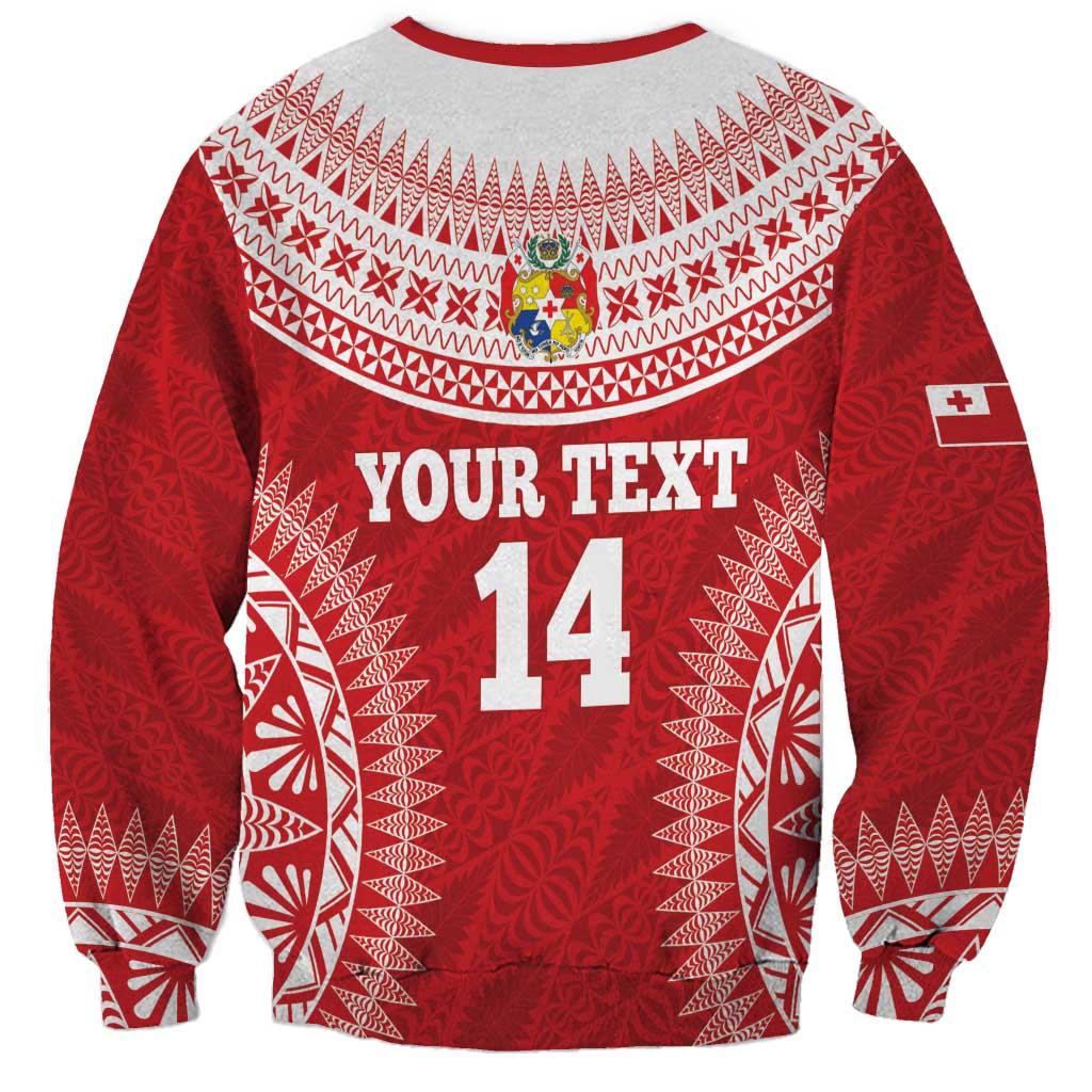 Custom Tonga Mate Maa Sweatshirt Go Champions Tongan Ngatu - Red