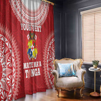 Custom Tonga Mate Maa Window Curtain Go Champions Tongan Ngatu - Red