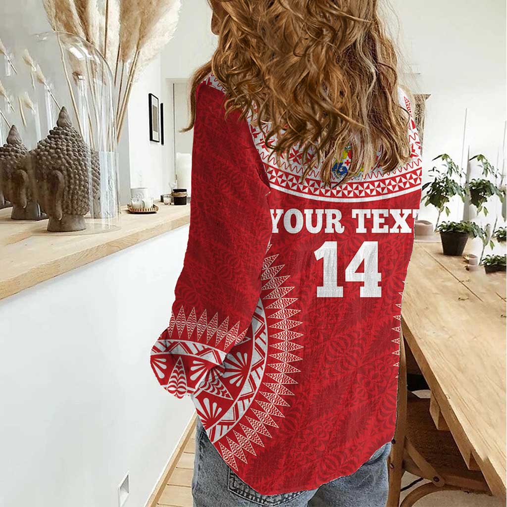 Custom Tonga Mate Maa Women Casual Shirt Go Champions Tongan Ngatu - Red