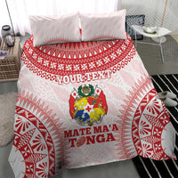 Custom Tonga Mate Maa Bedding Set Go Champions Tongan Ngatu - White
