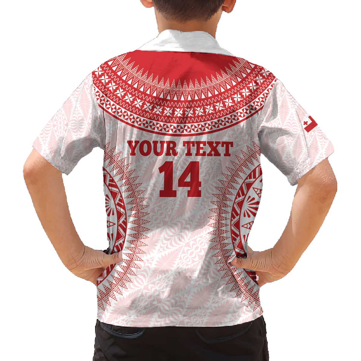 Custom Tonga Mate Maa Family Matching Off The Shoulder Long Sleeve Dress and Hawaiian Shirt Go Champions Tongan Ngatu - White LT14 - Polynesian Pride