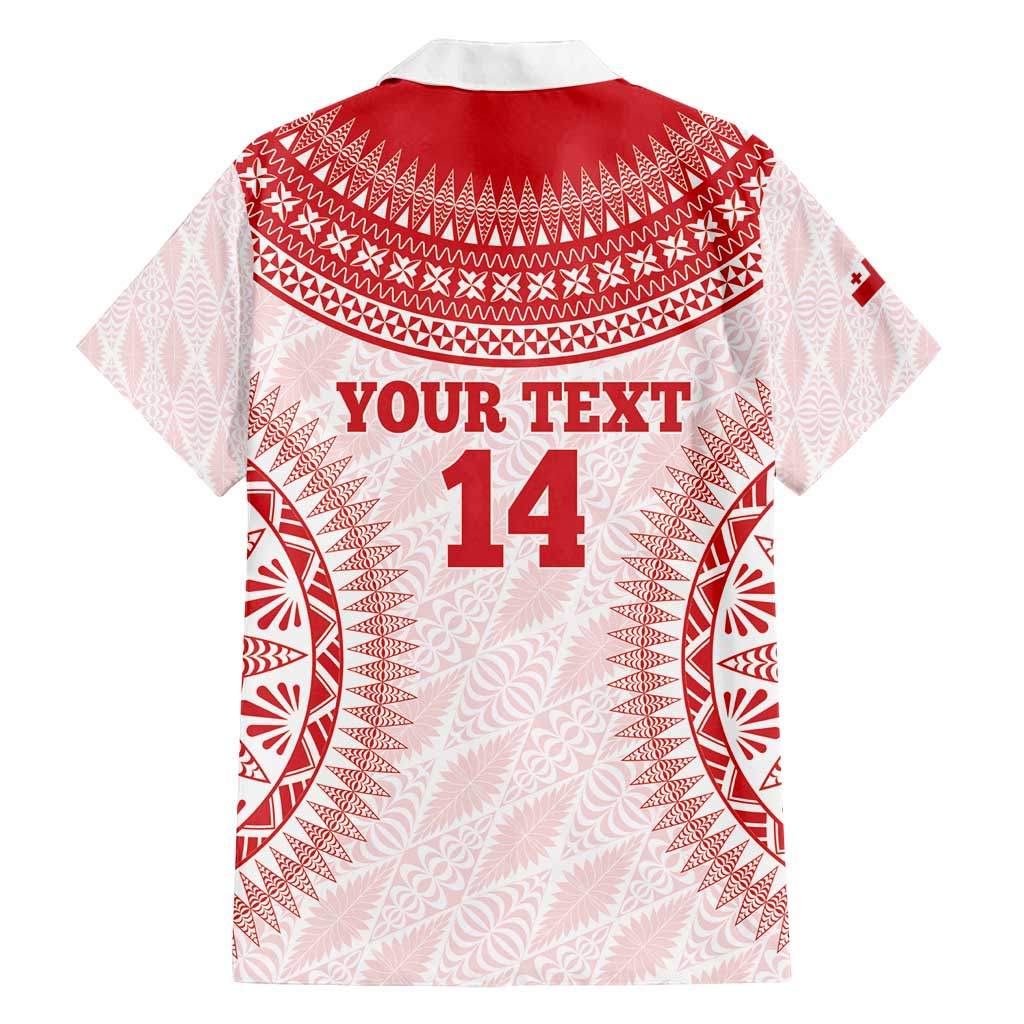 Custom Tonga Mate Maa Family Matching Off Shoulder Short Dress and Hawaiian Shirt Go Champions Tongan Ngatu - White LT14 - Polynesian Pride