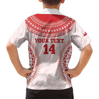 Custom Tonga Mate Maa Family Matching Tank Maxi Dress and Hawaiian Shirt Go Champions Tongan Ngatu - White LT14 - Polynesian Pride