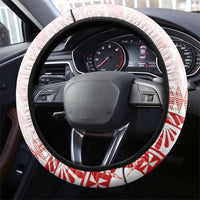 Tonga Mate Maa Steering Wheel Cover Go Champions Tongan Ngatu - White