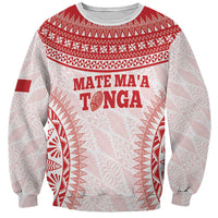 Custom Tonga Mate Maa Sweatshirt Go Champions Tongan Ngatu - White