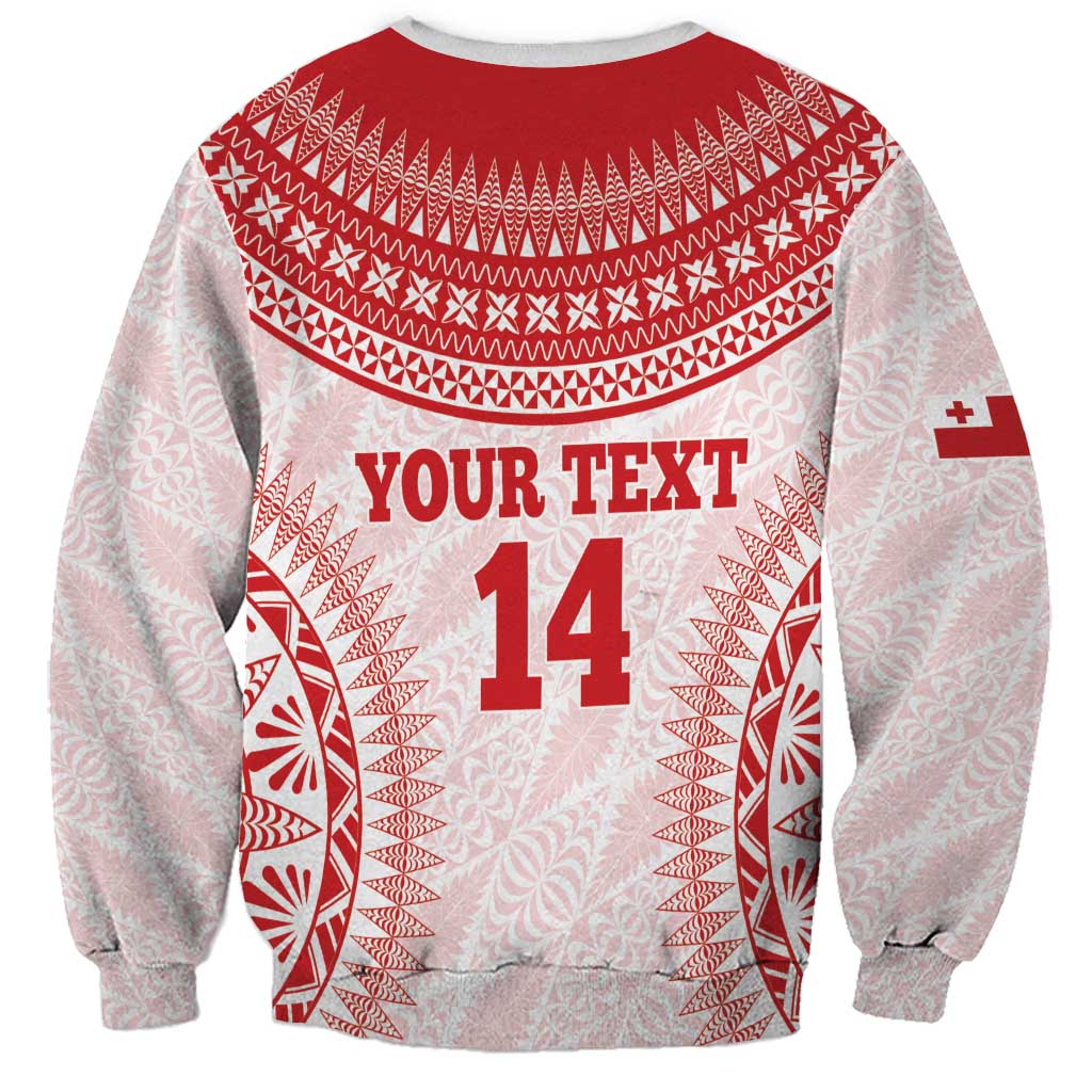 Custom Tonga Mate Maa Sweatshirt Go Champions Tongan Ngatu - White