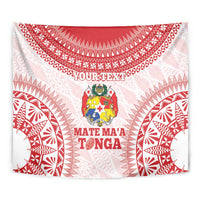 Custom Tonga Mate Maa Tapestry Go Champions Tongan Ngatu - White
