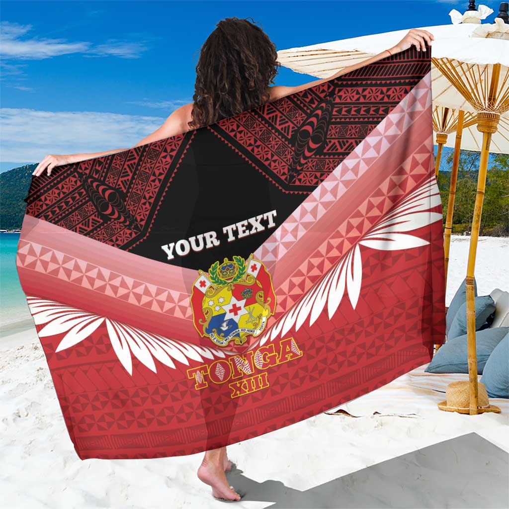 Custom Mate Maa Tonga XIII Sarong Tongan Kupesi Ngatu - Rugby Style