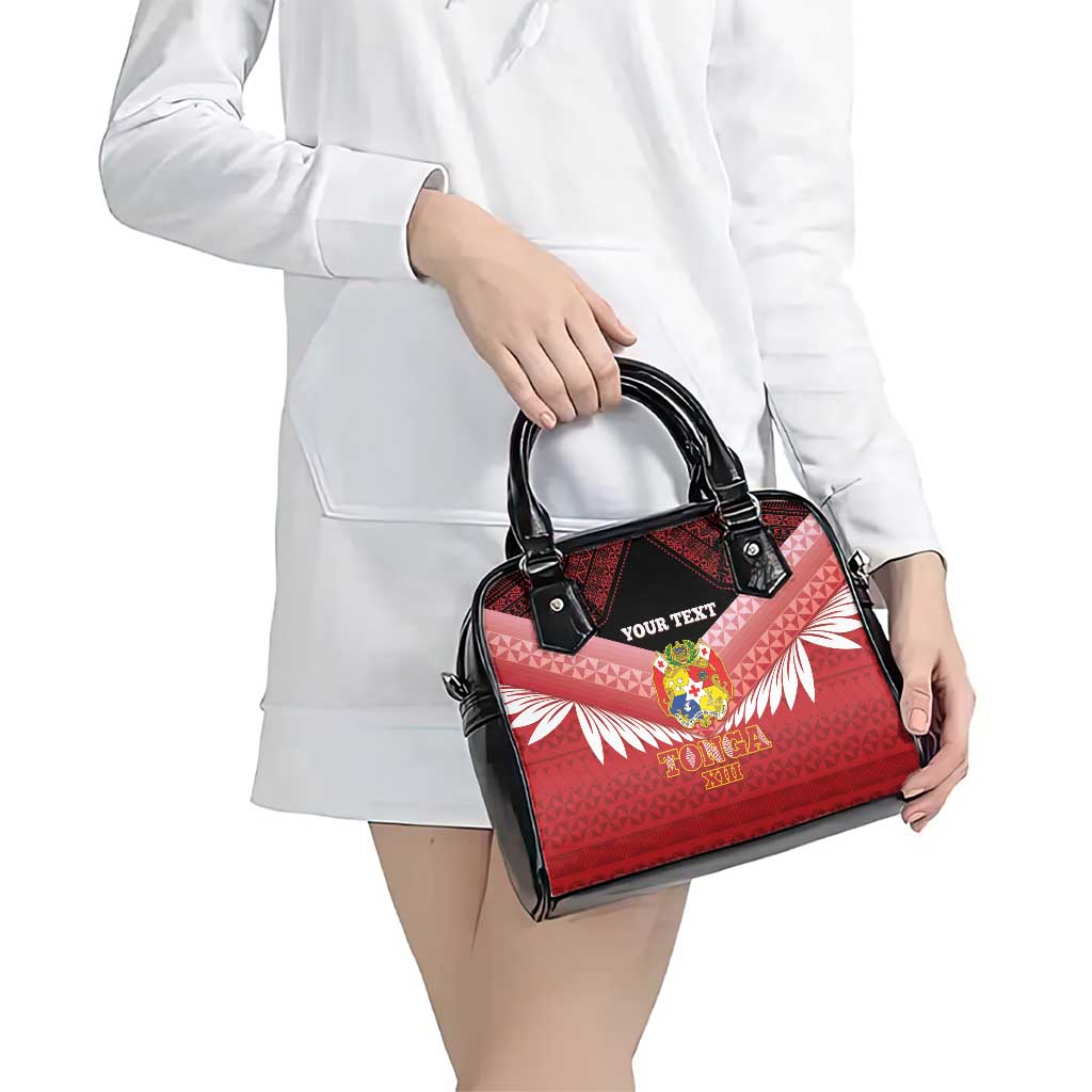Custom Mate Maa Tonga XIII Shoulder Handbag Tongan Kupesi Ngatu - Rugby Style