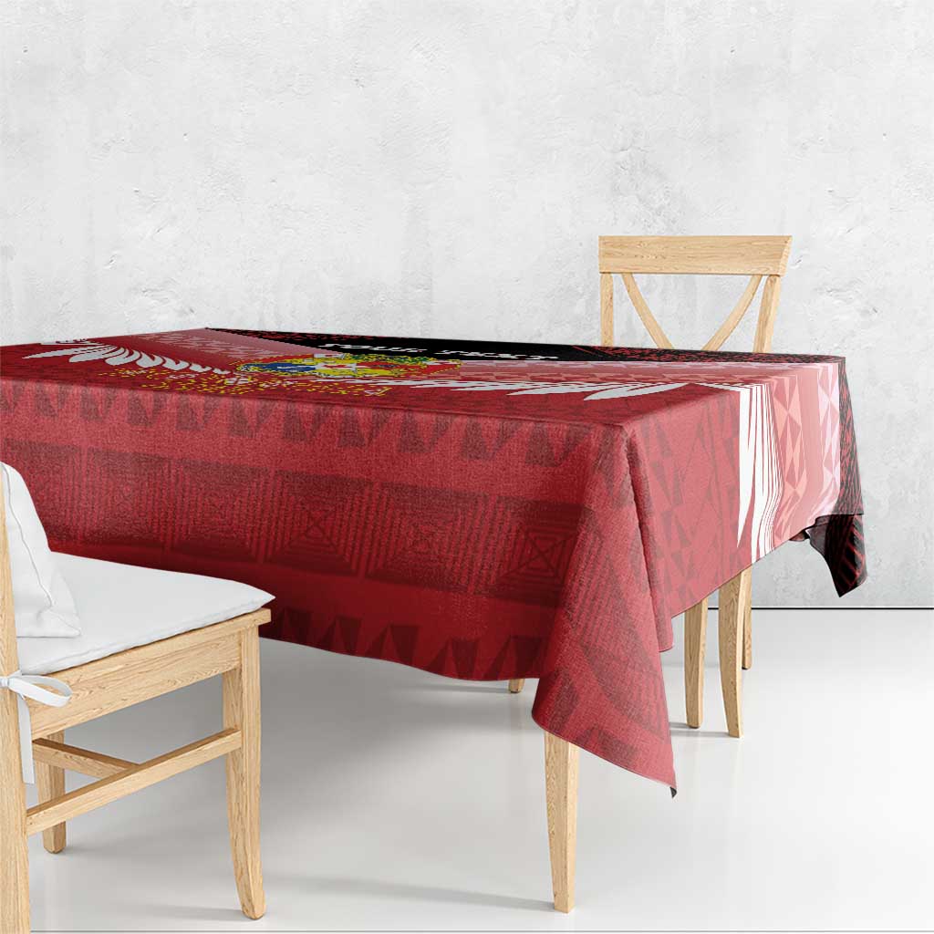 Custom Mate Maa Tonga XIII Tablecloth Tongan Kupesi Ngatu - Rugby Style