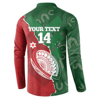 Custom Tonga And Australia Rugby Button Sweatshirt Mate Maa Tongan Ngatu Mix Kangaroos Aboriginal