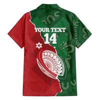 Custom Tonga And Australia Rugby Family Matching Puletasi and Hawaiian Shirt Mate Maa Tongan Ngatu Mix Kangaroos Aboriginal LT14 - Polynesian Pride