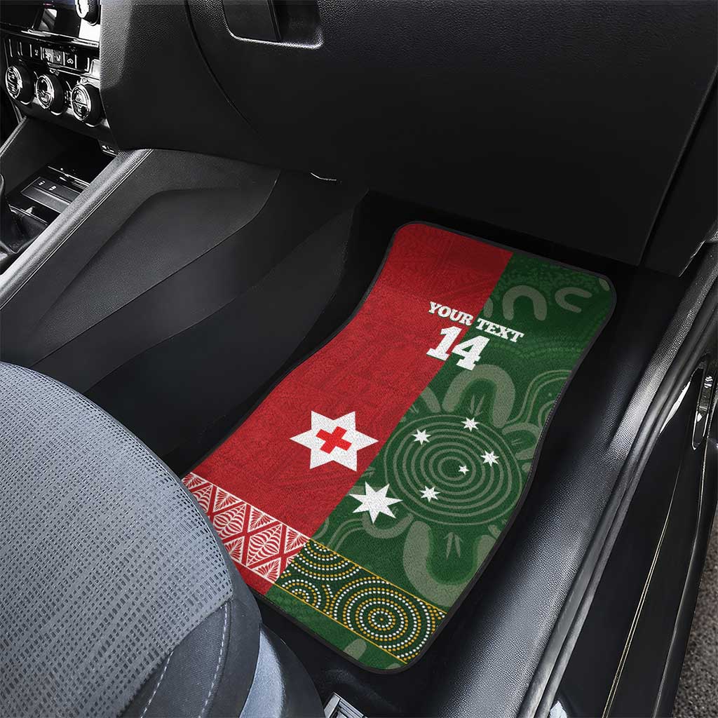 Custom Mate Maa Tonga And Kangaroo Australia Car Mats Tongan Kupesi Mix Aboriginal Art