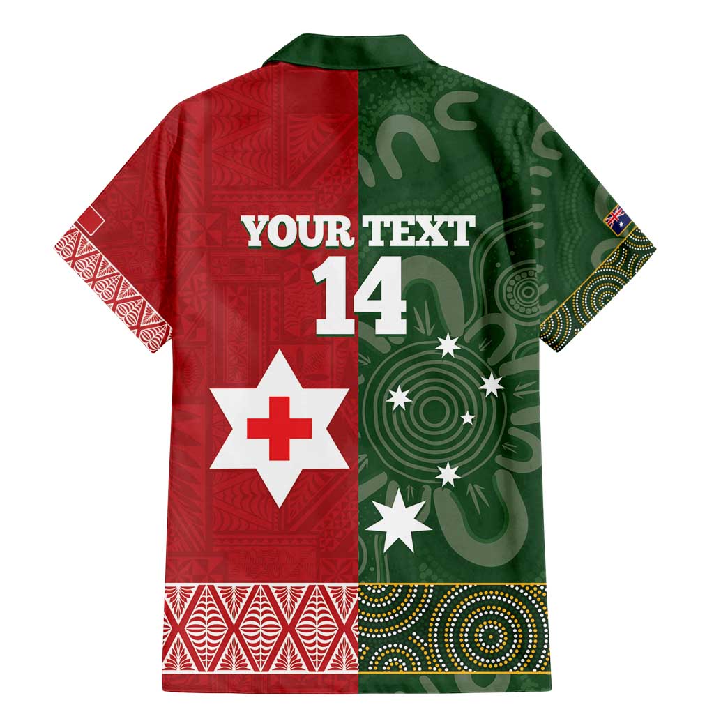 Custom Mate Maa Tonga And Kangaroo Australia Family Matching Mermaid Dress and Hawaiian Shirt Tongan Kupesi Mix Aboriginal Art