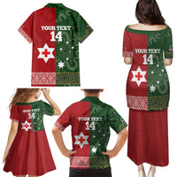 Custom Mate Maa Tonga And Kangaroo Australia Family Matching Puletasi and Hawaiian Shirt Tongan Kupesi Mix Aboriginal Art LT14 - Polynesian Pride