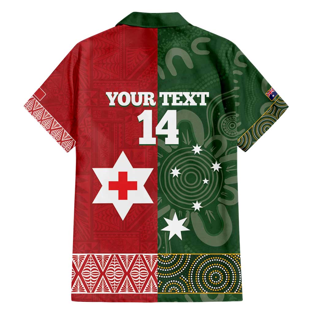 Custom Mate Maa Tonga And Kangaroo Australia Family Matching Tank Maxi Dress and Hawaiian Shirt Tongan Kupesi Mix Aboriginal Art LT14 - Polynesian Pride