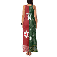 Custom Mate Maa Tonga And Kangaroo Australia Family Matching Tank Maxi Dress and Hawaiian Shirt Tongan Kupesi Mix Aboriginal Art LT14 - Polynesian Pride