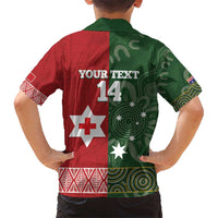 Custom Mate Maa Tonga And Kangaroo Australia Kid Hawaiian Shirt Tongan Kupesi Mix Aboriginal Art