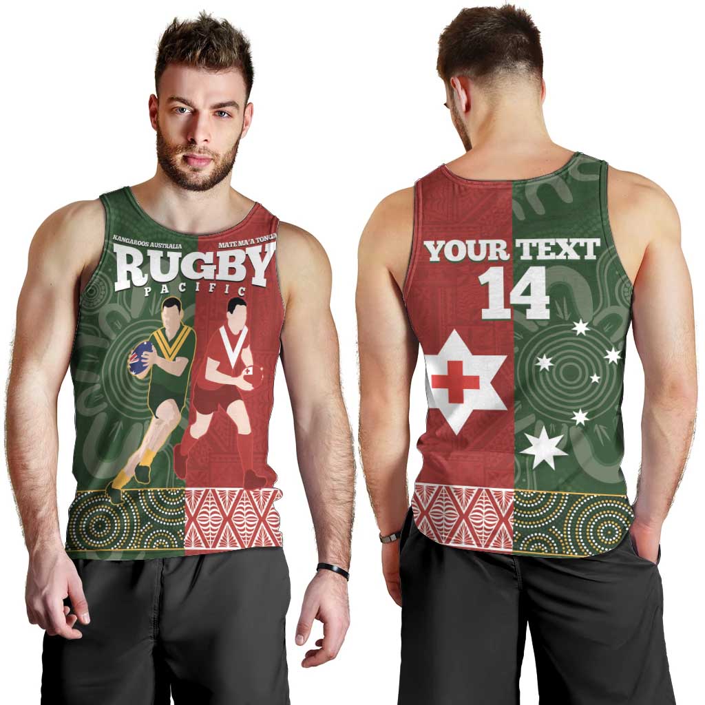 Custom Mate Maa Tonga And Kangaroo Australia Men Tank Top Tongan Kupesi Mix Aboriginal Art