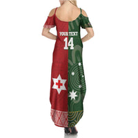 Custom Mate Maa Tonga And Kangaroo Australia Summer Maxi Dress Tongan Kupesi Mix Aboriginal Art