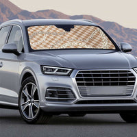 Brown Aloha Hawaii Shell Lei Auto Sun Shade Palaka Hebrew Cone Honey Cowrie Elegant Curves - Polynesian Pride