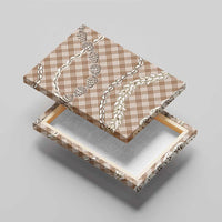 Brown Aloha Hawaii Shell Lei Canvas Wall Art Palaka Hebrew Cone Honey Cowrie Elegant Curves - Polynesian Pride