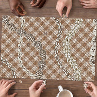 Brown Aloha Hawaii Shell Lei Puzzle Palaka Hebrew Cone Honey Cowrie Elegant Curves - Polynesian Pride