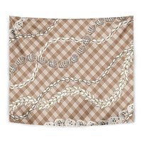 Brown Aloha Hawaii Shell Lei Tapestry Palaka Hebrew Cone Honey Cowrie Elegant Curves - Polynesian Pride