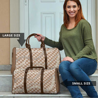 Brown Aloha Hawaii Shell Lei Travel Bag Palaka Hebrew Cone Honey Cowrie Elegant Curves - Polynesian Pride