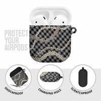 Black Aloha Hawaii Shell Lei AirPods Case Palaka Hebrew Cone Honey Cowrie Elegant Curves - Polynesian Pride