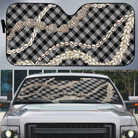 Black Aloha Hawaii Shell Lei Auto Sun Shade Palaka Hebrew Cone Honey Cowrie Elegant Curves - Polynesian Pride