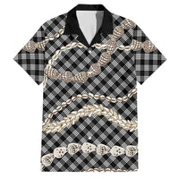 Black Aloha Hawaii Shell Lei Family Matching Summer Maxi Dress and Hawaiian Shirt Palaka Hebrew Cone Honey Cowrie Elegant Curves LT14 Dad's Shirt - Short Sleeve Black - Polynesian Pride
