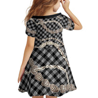 Black Aloha Hawaii Shell Lei Family Matching Tank Maxi Dress and Hawaiian Shirt Palaka Hebrew Cone Honey Cowrie Elegant Curves LT14 - Polynesian Pride
