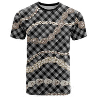 Black Aloha Hawaii Shell Lei T Shirt Palaka Hebrew Cone Honey Cowrie Elegant Curves - Polynesian Pride