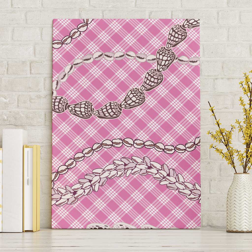 Pink Aloha Hawaii Shell Lei Canvas Wall Art Palaka Hebrew Cone Honey Cowrie Elegant Curves - Polynesian Pride