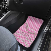 Pink Aloha Hawaii Shell Lei Car Mats Palaka Hebrew Cone Honey Cowrie Elegant Curves - Polynesian Pride