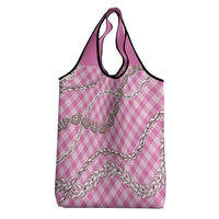 Pink Aloha Hawaii Shell Lei Grocery Bag Palaka Hebrew Cone Honey Cowrie Elegant Curves - Polynesian Pride