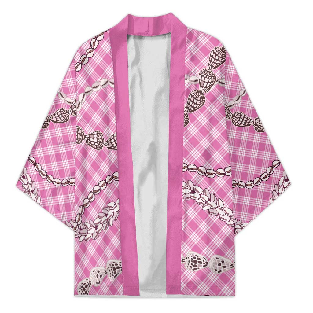 Pink Aloha Hawaii Shell Lei Kimono Palaka Hebrew Cone Honey Cowrie Elegant Curves - Polynesian Pride