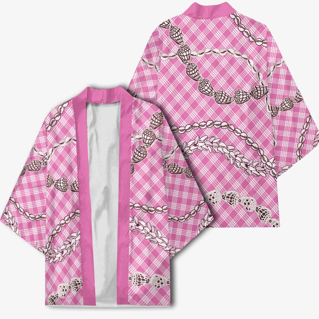 Pink Aloha Hawaii Shell Lei Kimono Palaka Hebrew Cone Honey Cowrie Elegant Curves - Polynesian Pride