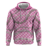Pink Aloha Hawaii Shell Lei Zip Hoodie Palaka Hebrew Cone Honey Cowrie Elegant Curves - Polynesian Pride