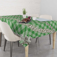 Green Aloha Hawaii Shell Lei Tablecloth Palaka Hebrew Cone Honey Cowrie Elegant Curves - Polynesian Pride