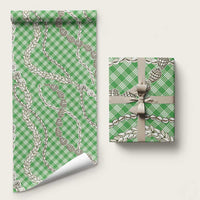 Green Aloha Hawaii Shell Lei Wrapping Paper Palaka Hebrew Cone Honey Cowrie Elegant Curves - Polynesian Pride