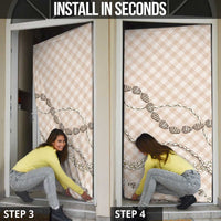 Beige Aloha Hawaii Shell Lei Door Cover Palaka Hebrew Cone Honey Cowrie Elegant Curves - Polynesian Pride