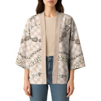 Beige Aloha Hawaii Shell Lei Kimono Palaka Hebrew Cone Honey Cowrie Elegant Curves - Polynesian Pride