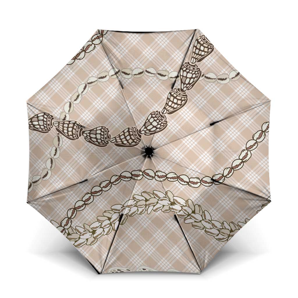 Beige Aloha Hawaii Shell Lei Umbrella Palaka Hebrew Cone Honey Cowrie Elegant Curves - Polynesian Pride
