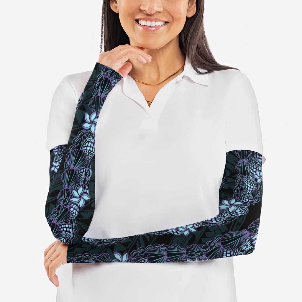 Purple Paradise Hawaii Shell Lei Arm Sleeves Hawaiian Sunrise Shell Hebrew Cone Plumeria - Polynesian Pride