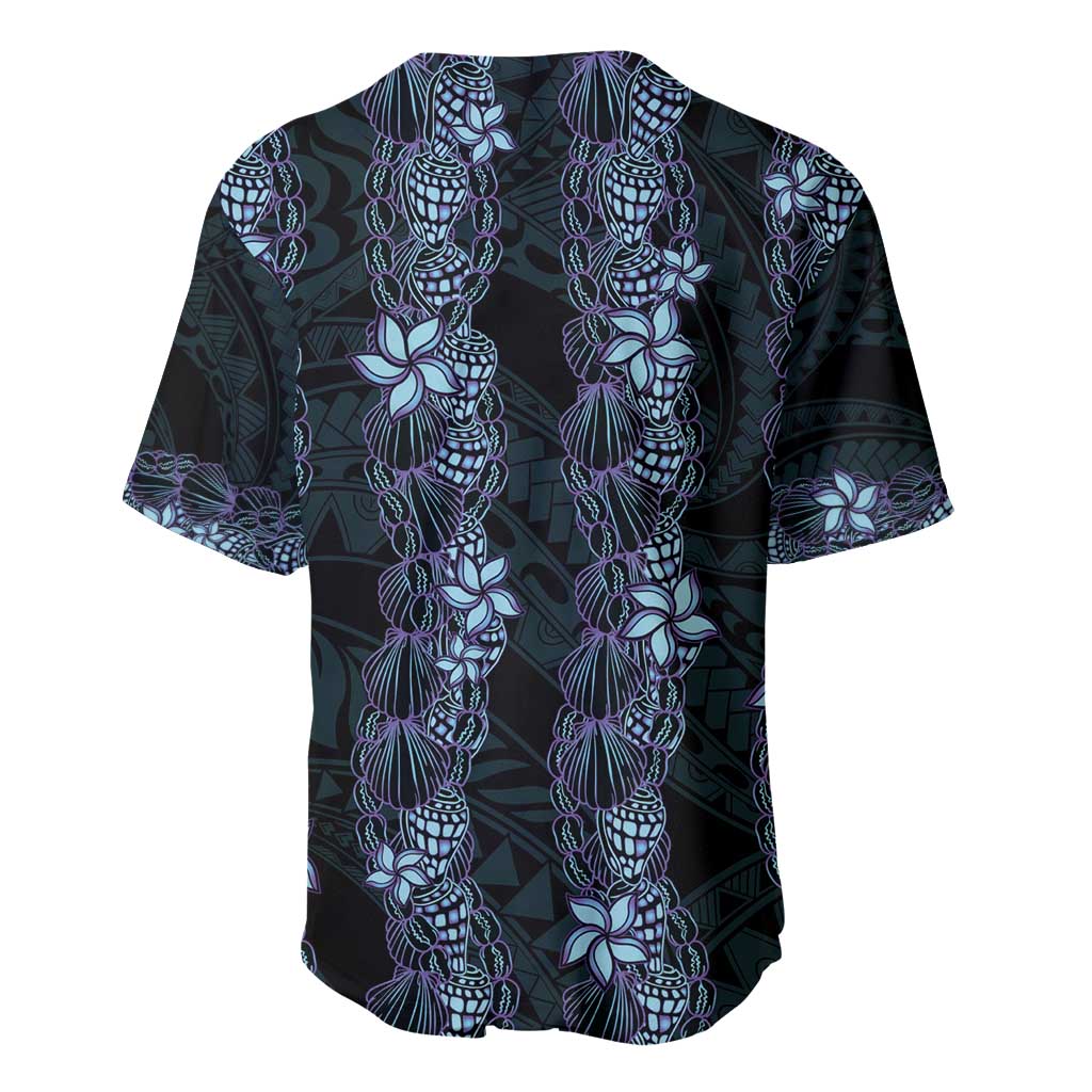 Purple Paradise Hawaii Shell Lei Baseball Jersey Hawaiian Sunrise Shell Hebrew Cone Plumeria - Polynesian Pride