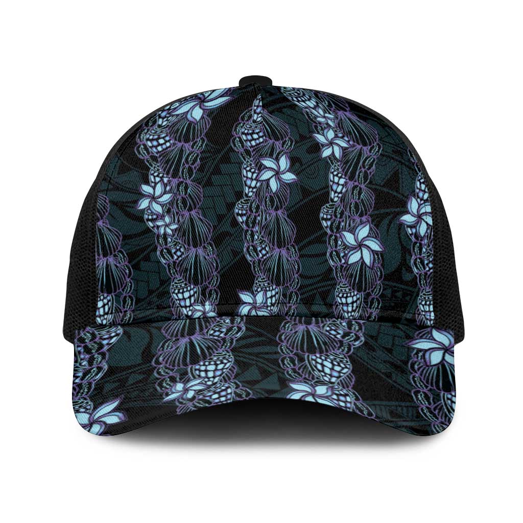 Purple Paradise Hawaii Shell Lei Baseball Net Cap Hawaiian Sunrise Shell Hebrew Cone Plumeria - Polynesian Pride