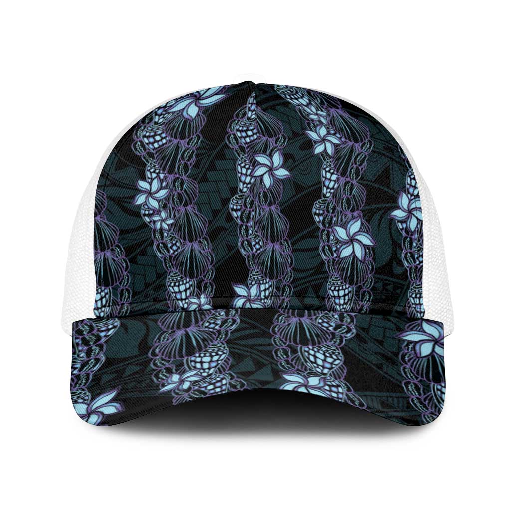 Purple Paradise Hawaii Shell Lei Baseball Net Cap Hawaiian Sunrise Shell Hebrew Cone Plumeria - Polynesian Pride